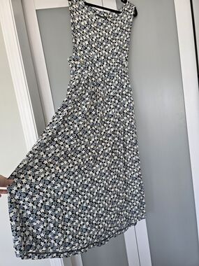 Vintage 1990s Metropolitan floral print sleeveless midi dress